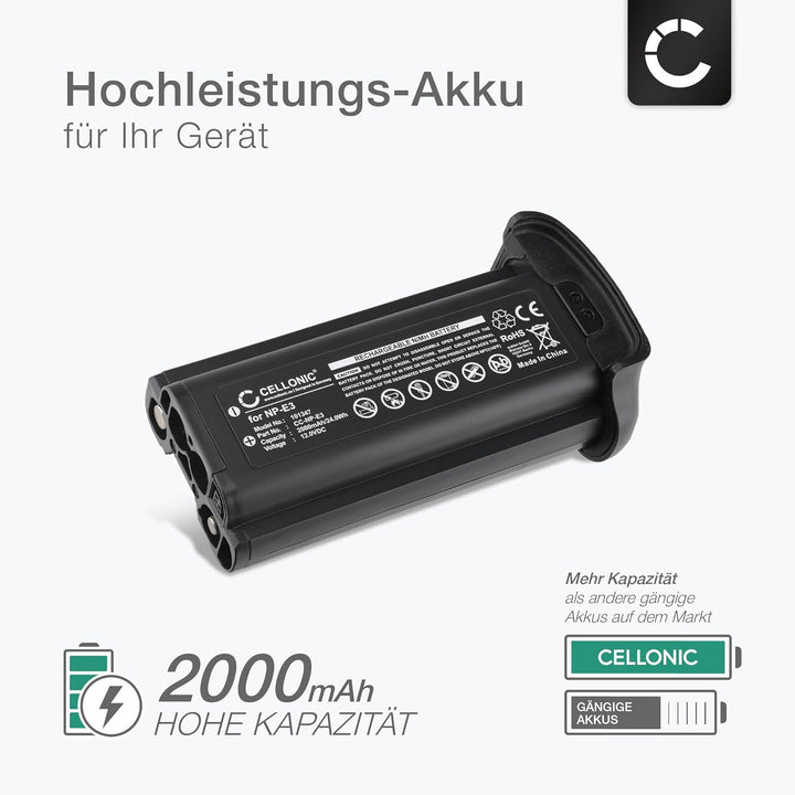 subtel® Kamera Ersatzakku NP-E3 für Canon EOS 1D EOS 1D Mark II EOS 1D Mark II N EOS, Ersatz Akku 20