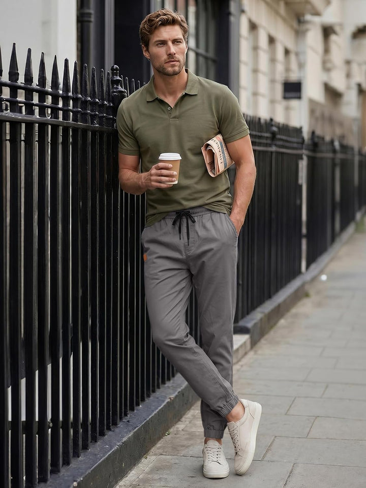 JMIERR Herren Hose Chino Cargo Hose Jogginghose Herren Baumwolle Sporthose Casual Freizeithose Elast
