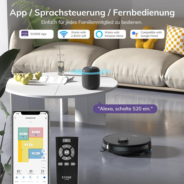 S20 Saugroboter mit Wischfunktion Automatische Absaugstation