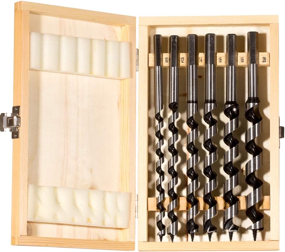 fischer Schlangenbohrer Set, 10 - 20 mm Durchmesser, Aufsätze für Bohrmaschinen, Bohrerset mit versc