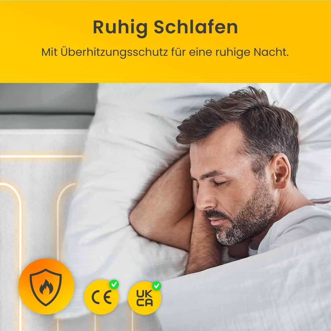 Cosi Home Wärmeunterbett - 150x80cm Premium Wärme-Unterbett mit integriertem Sicherheitssystem und Ü