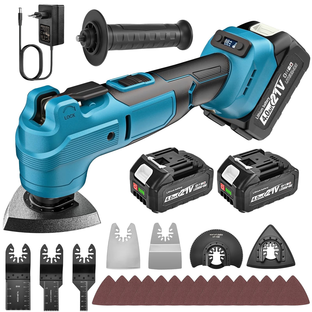 Yofuly Multifunktionswerkzeug für Makita 18V Akku - Multitool mit 2x 4.0Ah Akkus, Oszillationswerkze