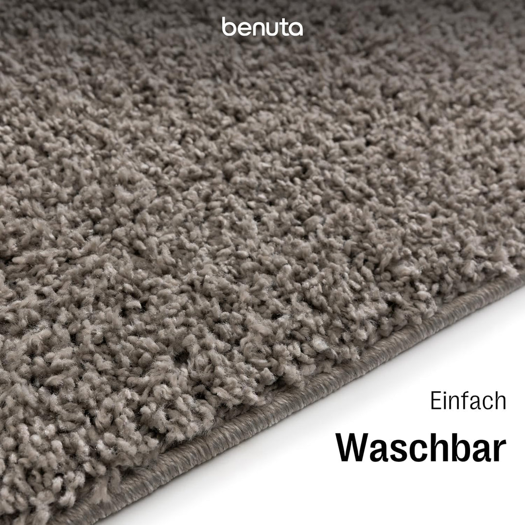 benuta Basic Waschbarer Hochflorteppich Soho - Kunstfaser - Rechteckig & im Style: Uni, Minimalistis