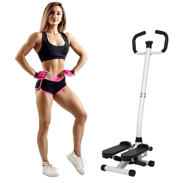 Stepper 2-in-1 mit elastischen Seilen, Mini-Stepper für Wohnung mit Display, multifunktional, Steppe