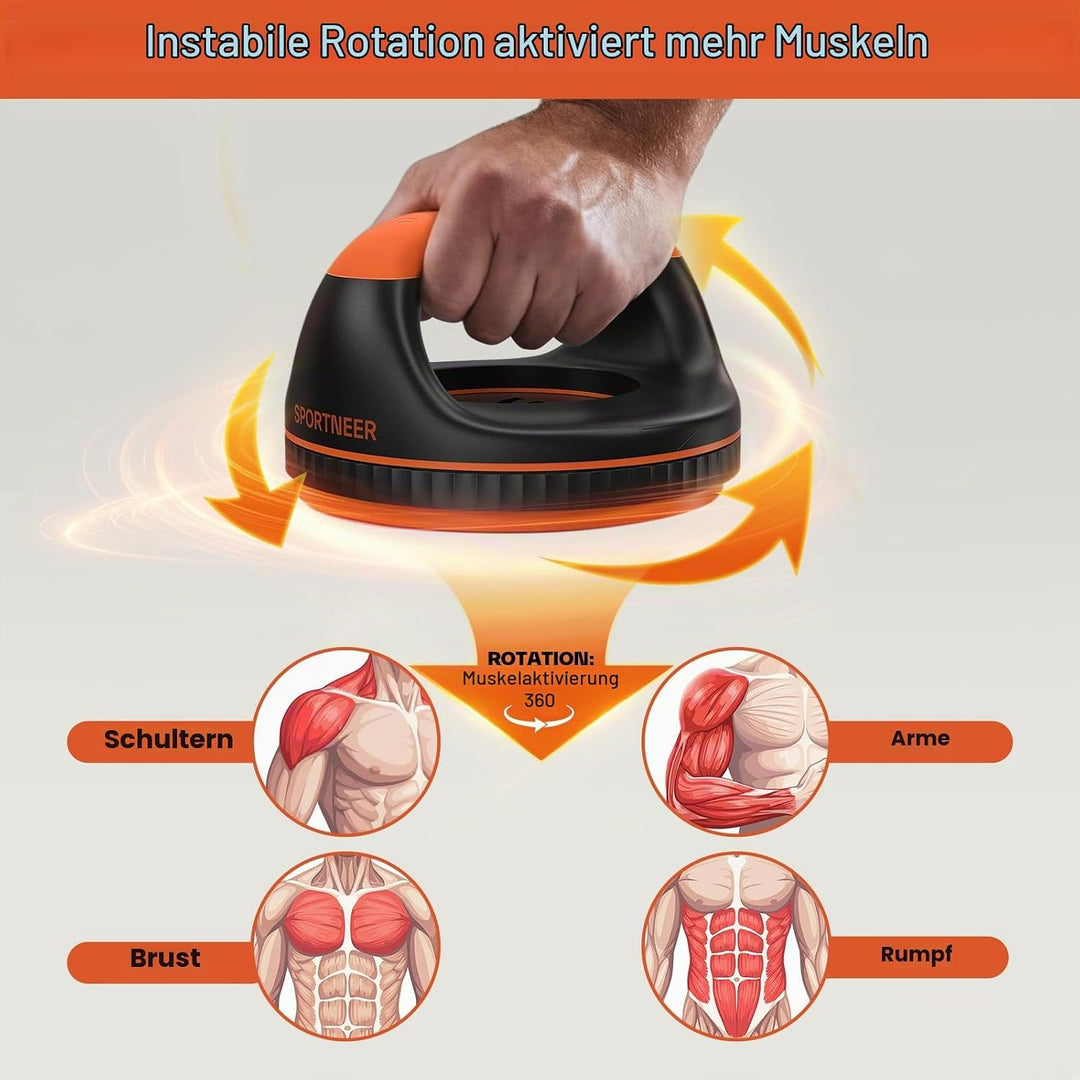 Sportneer Liegestützgriffe Push Up Bars– 360° Liegestütze Ständer mit abnehmbarem Taillentrainer für