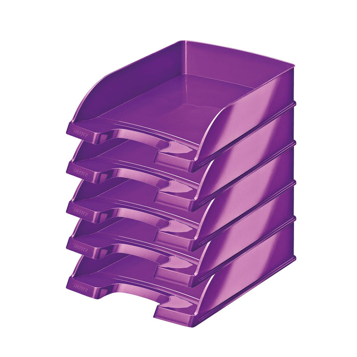 Leitz Briefkorb, A4, 5er Pack, Violett, WOW-Serie, 52263062 Violett 5 Stück, Violett 5 Stück