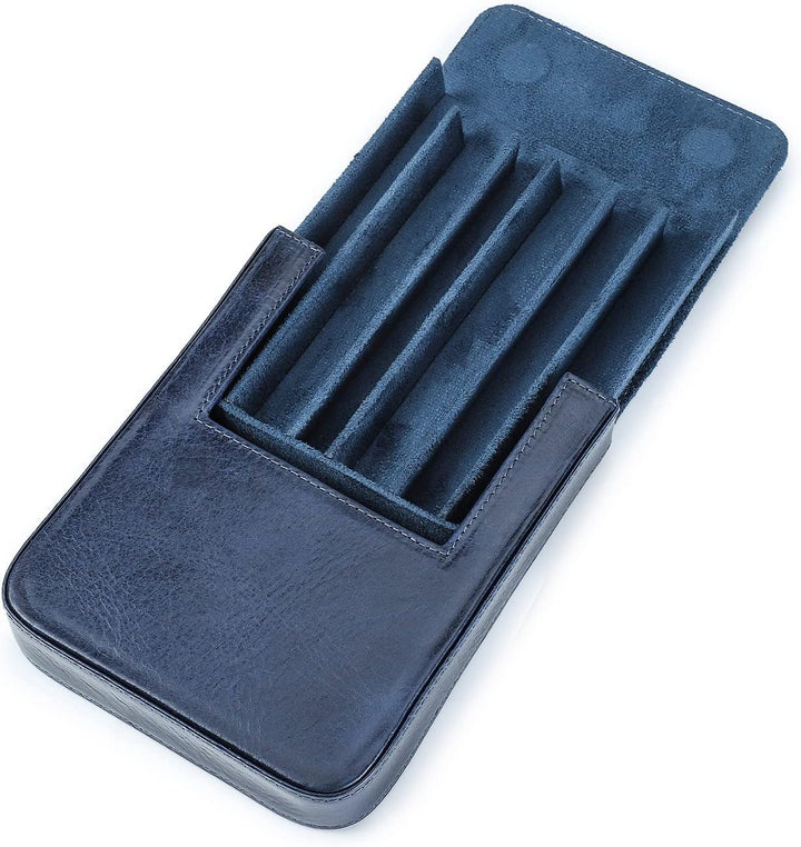 Hiram Leder-Füllfederhalter-Etui für 6 Stifte, Tragbare Aufbewahrungsbox für Stifte aus Pflanzlich G