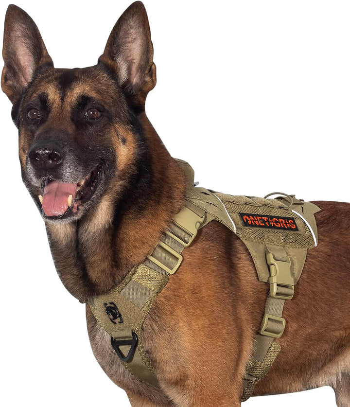 OneTigris X Commander Taktisches Hundegeschirr, Air Mesh Brustgeschirr Hund mit 1 Komfortgriff und 2