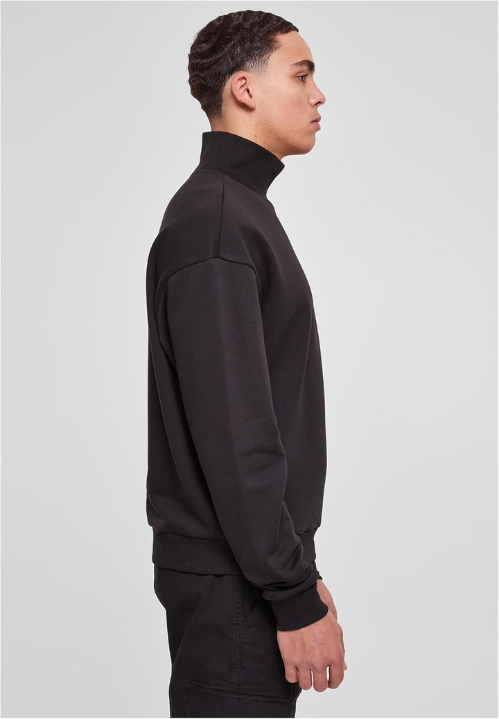 Urban Classics Herren High Rib Neck Crew Sweatshirt S Schwarz, S Schwarz