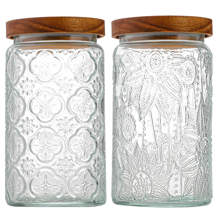 1000ML Vorratsdosen Glas mit Deckel 2er Set, Luftdichte Aufbewahrungsgläser Küche Gewürzgläser, Gros
