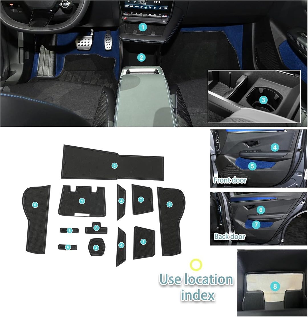 SHAOHAO kompatibel mit Renault Scenic E-tech Electric 2024 2025 Gummimatten, Mittelkonsole Antirutsc