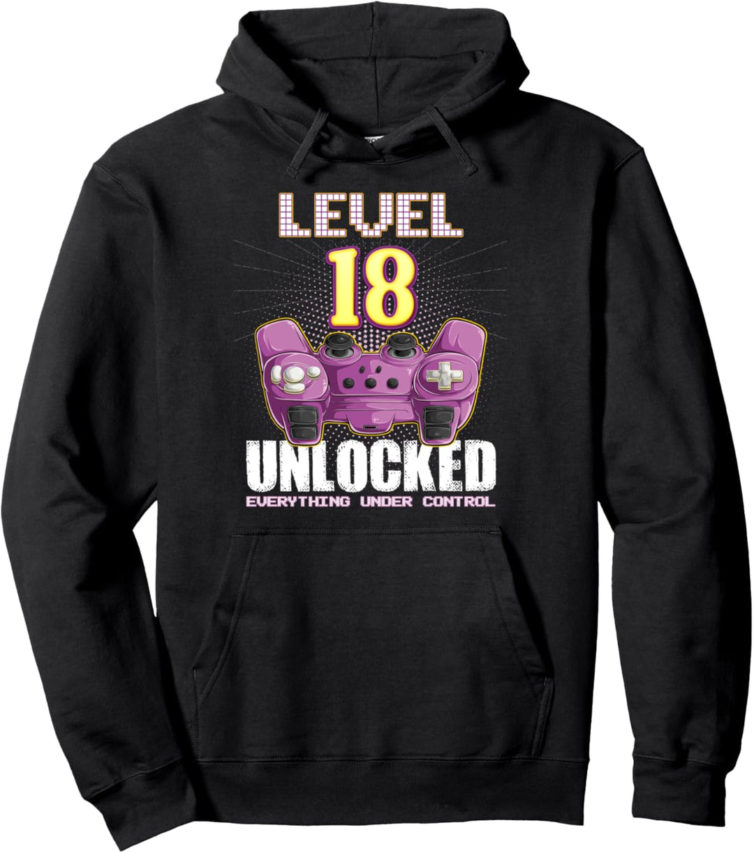 Geburtstag 18 Jahre alt Gamer Frauen Männer Jungs & Mädchen Pullover Hoodie