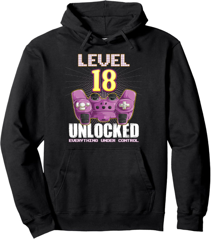 Geburtstag 18 Jahre alt Gamer Frauen Männer Jungs & Mädchen Pullover Hoodie
