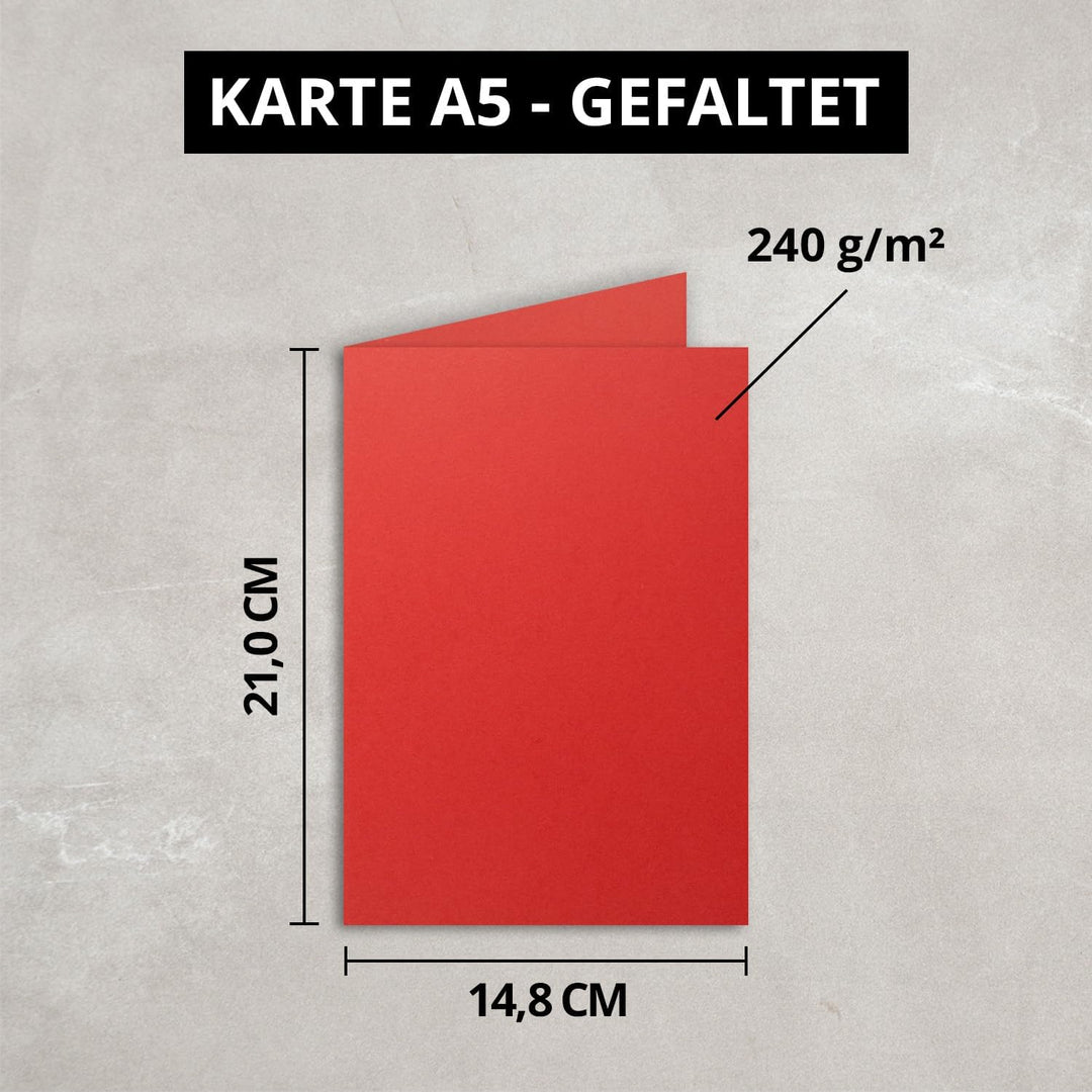 FarbenFroh by GUSTAV NEUSER DIN A5 Faltkarten - Rot - 700 Stück - Einladungskarten - Menükarten - Ki