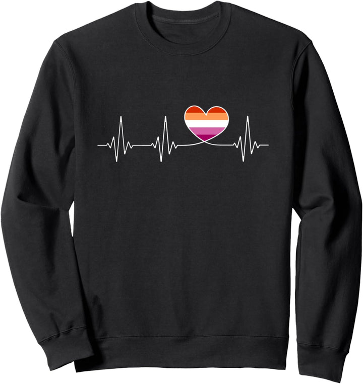 Lesbisch Flagge mit Herz für Lesbian Pride Sweatshirt
