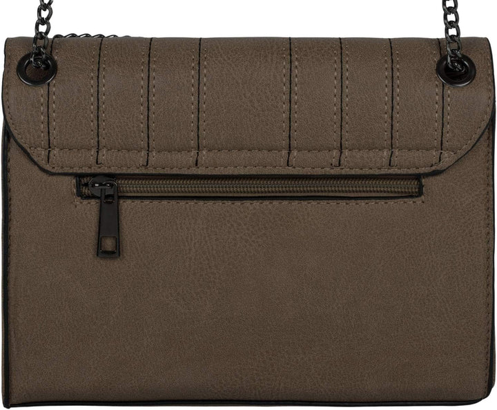 styleBREAKER Damen Umhängetasche mit Ziernähten und Kette, Schultertasche, Handtasche, Tasche 020123