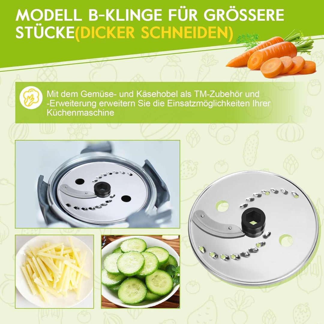 Gemüseschneider für TM5, TM6, TM31 - Gemüsehacke & Reibe, Elektrischer Gemüsefahrer Edelstahl & ABS,