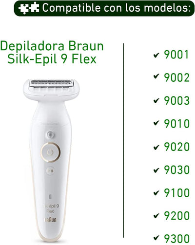 Electrododo 81719635 Rasierkopf für Epilierer Braun Silk Epil 9 Flex