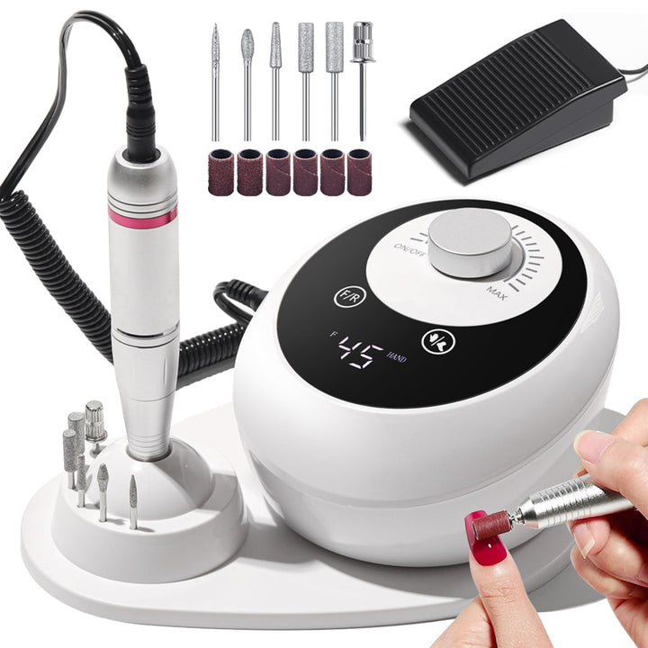 Elektrisch Nagelfräser Professionelle, 45000 U/Min Nagelfräser für Gelnägel, Elektrische Nagelfeile