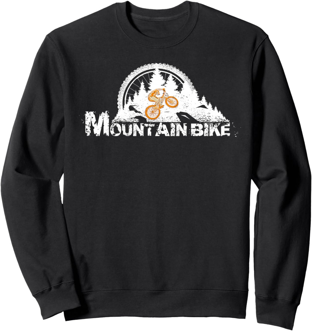MTB Mountainbiker im Wald Fahrrad-Reifen MTB Mountainbike Sweatshirt