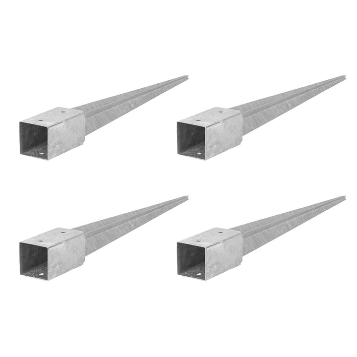 ADGO Einschlagbodenhülse - 4er Set Pfostenträger 80x80 Länge 750 mm - Zaunpfostenträger - Bodenanker