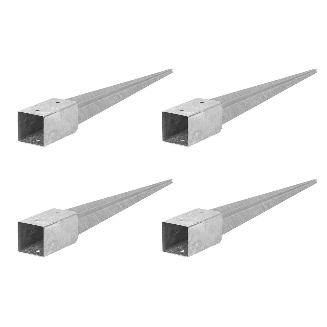 ADGO Einschlagbodenhülse - 4er Set Pfostenträger 70x70 Länge 750 mm - Zaunpfostenträger - Bodenanker