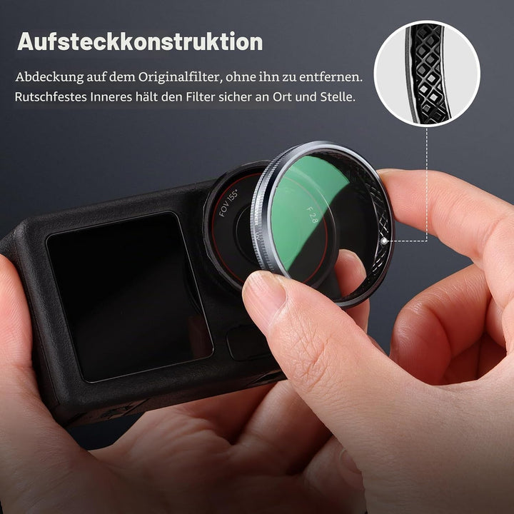 NEEWER UV Filter kompatibel mit DJI Osmo Action 5 Pro / 4/3, Snap On, mehrfach beschichteter HD Glas