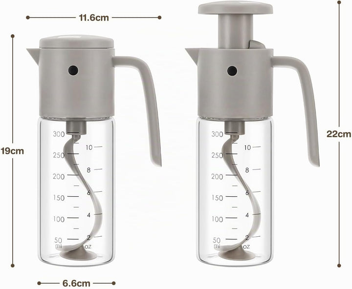Vucchini Salatdressing Mixer Grau, Vogelartiger Sossenmischer, Einstellbare Durchflussrate, Spülmasc