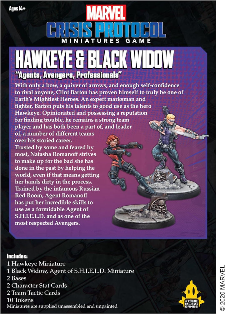 Atomic Mass Games - Marvel Crisis Protocol: Character Pack: Hawkeye and Black Widow - Miniature Game