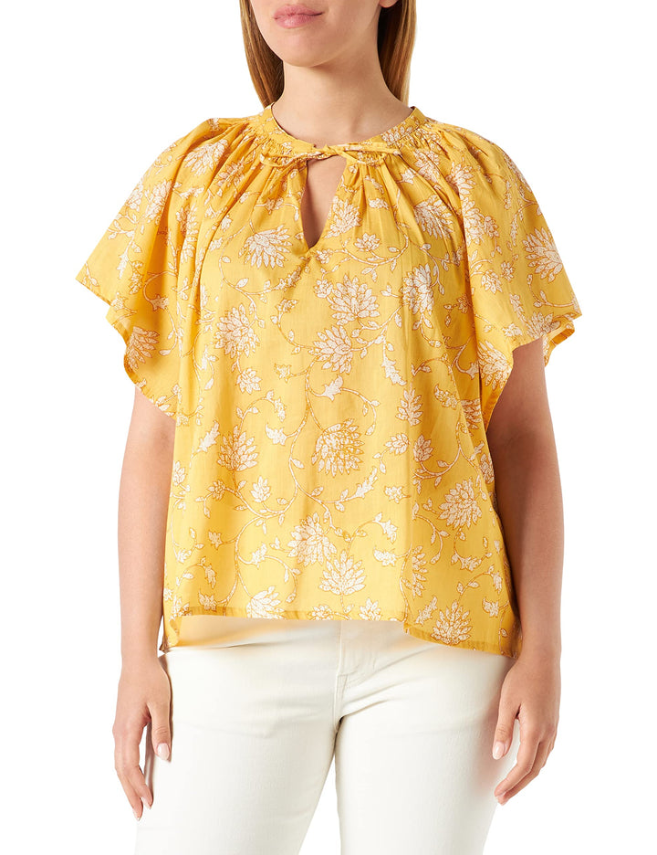 PART TWO Damen Pardispw to Relaxed Fit Top 34 Amber Yellow Block Print, 34 Amber Yellow Block Print