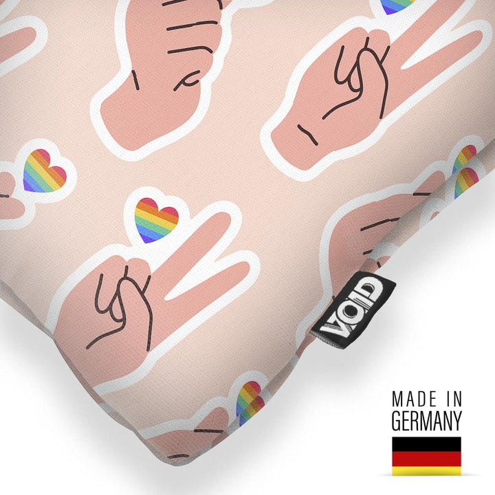 VOID Peace Pride Herz Kissenbezug Kissenhülle Polyester wasserfest Outdoor Indoor, Kissen Grösse:80