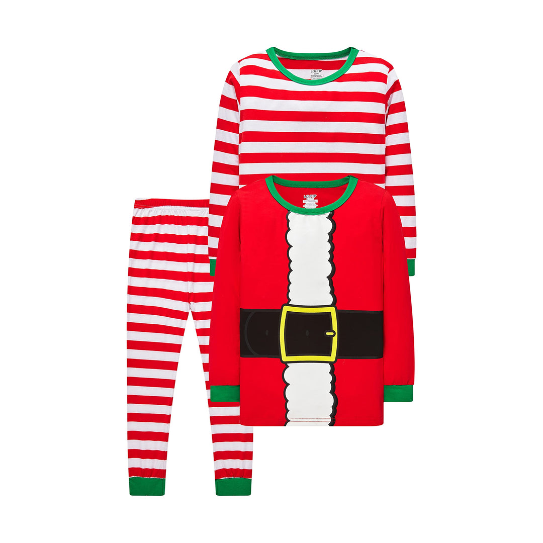 LOLPIP Jungen Pyjama Langarm 4-teilig Kleine Kinder Nachtwäsche Schlafanzug Set 2-14 Jahre Weihnacht