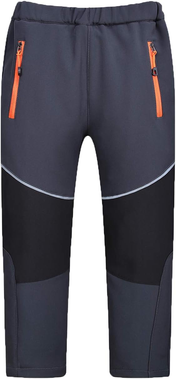 Echinodon Kinder Softshellhose mit Reflektor Gefüttert Hose Wasserabweisend Winddicht Atmungsaktiv J