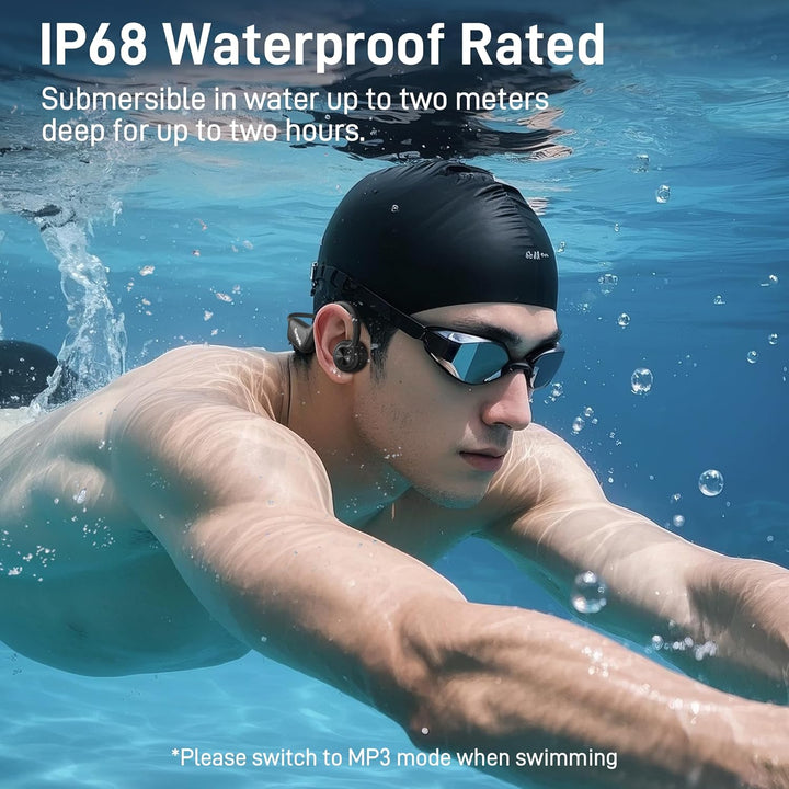 Kopfhörer Schwimmen, Knochenschall Kopfhörer Bluetooth 5.4, IP68 Wasserdicht,SportKopfhörer 32G Spei