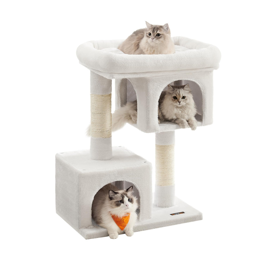 Feandrea Kratzbaum, 84 cm Katzenbaum, L, Katzenhaus für grosse Katzen bis zu 7 kg, grosse Plattform,