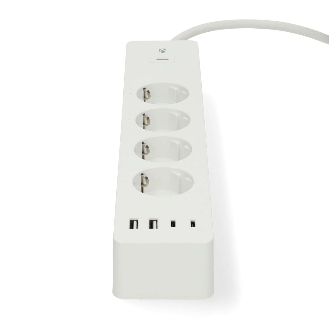 Nedis SmartLife Power Strip - Wi-Fi - Hybrid (CEE 7/7) / USB A/USB-C - 16 A - 3680 W - 2.00 m - 0-55