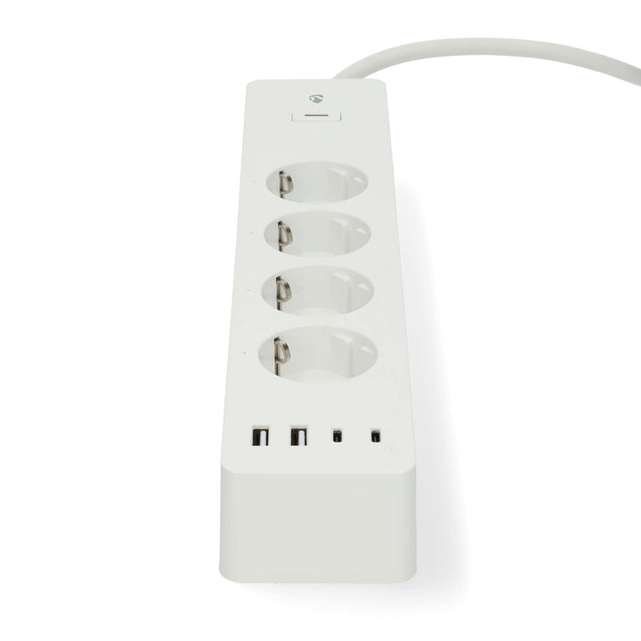 Nedis SmartLife Power Strip - Wi-Fi - Hybrid (CEE 7/7) / USB A/USB-C - 16 A - 3680 W - 2.00 m - 0-55