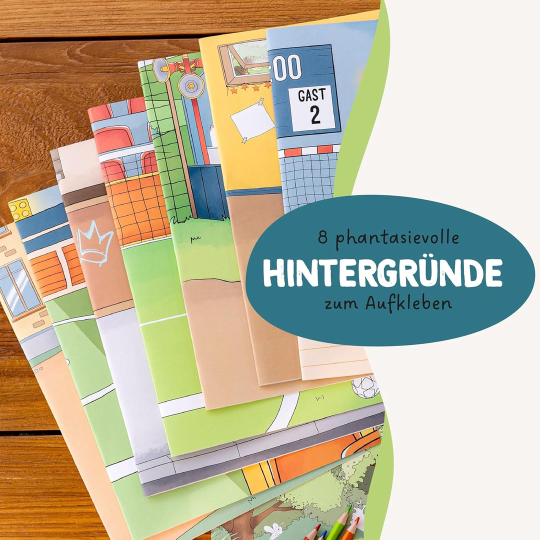 Papierdrachen Bastelbox Fussball - Komplettes Bastelset ab 3 Jahren - Inkl. Buntstifte & Kleber - Kr