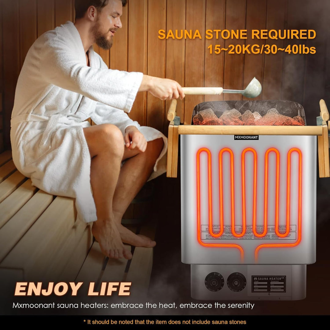 Mxmoonant 6KW Saunaofen, Elektroherd für Sauna, Einstellbare Zeit und Temperatur, für Home, Hotel, S