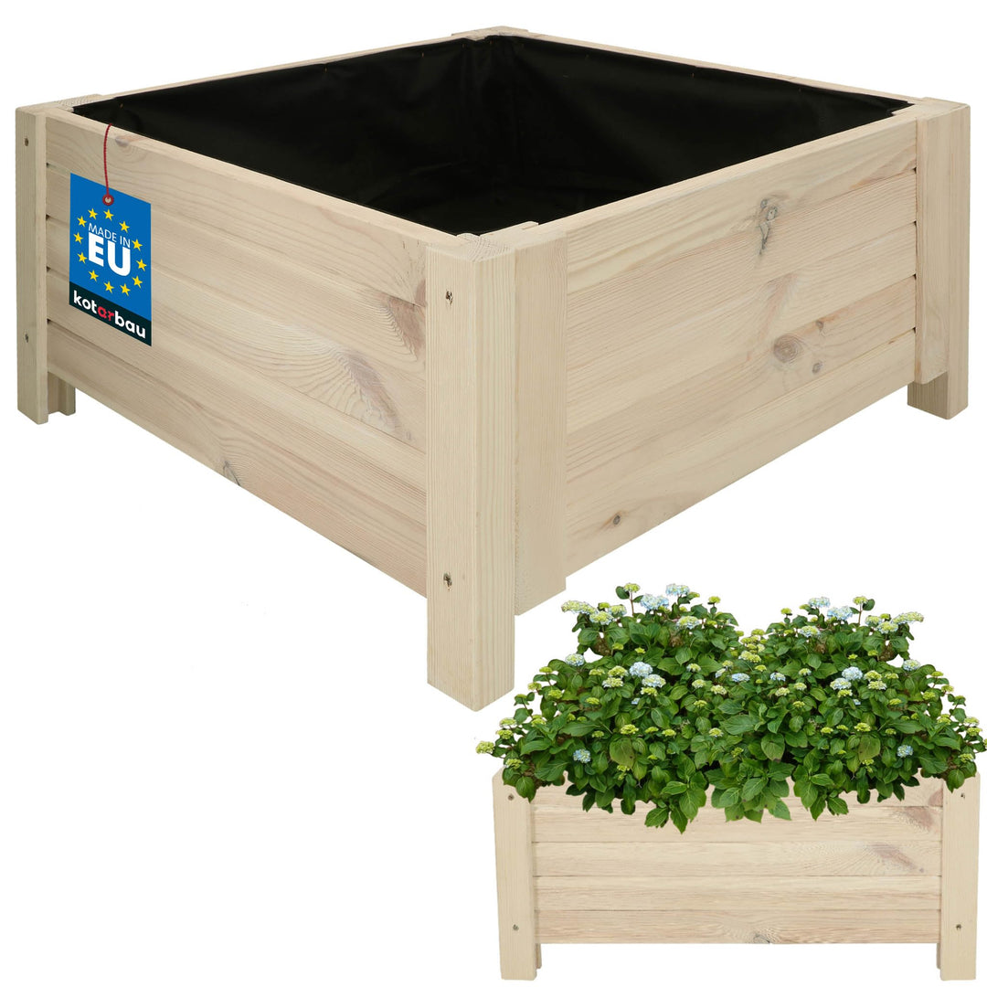 KOTARBAU® Blumenkasten - 60 x 60 x 30 cm - Pflanzkasten mit Vlies - Pflanzkübel gross aussen - Balko