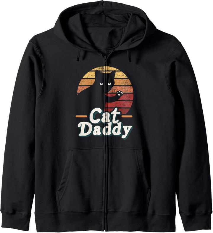 Best Cat Daddy Vintage Father Gift Funny 80s Style Pet Lover Kapuzenjacke
