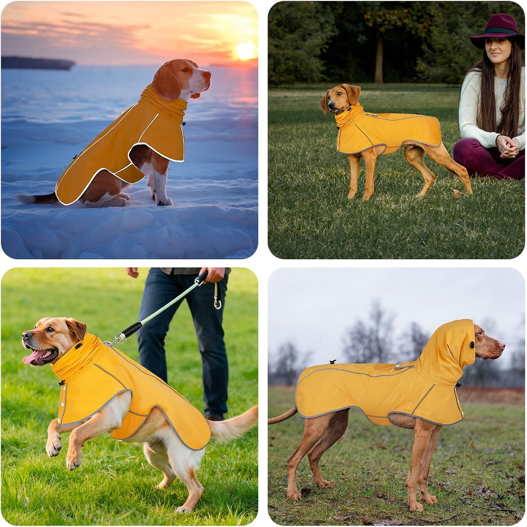 Hunderegenmantel - Wasserdichter Regenjacke für Hunde, Einstellbare Regenmantel für Mittlere, Grosse