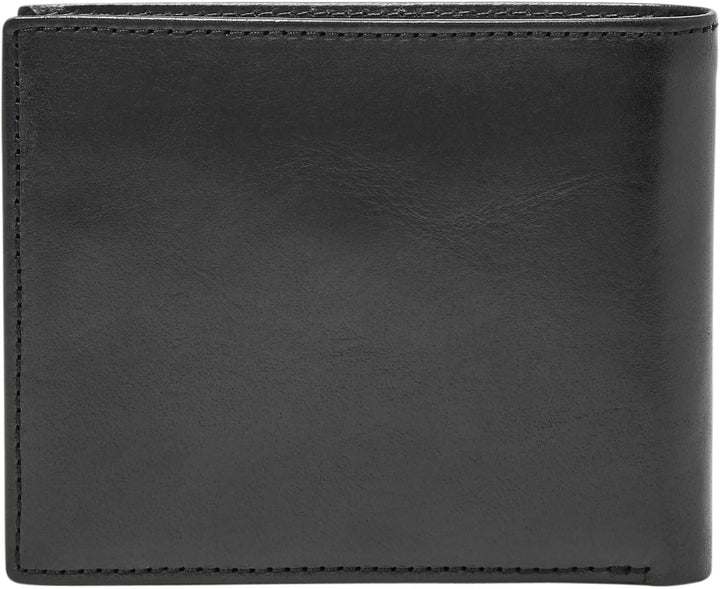 Fossil Herren Ryan Leather Bifold Geldbörse 11,43 cm L x 2,54 cm B x 9,525 cm H Schwarz, Schwarz