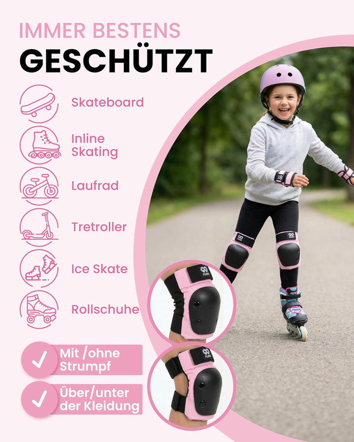99FLIPS Schoner Inliner Kinder Knieschoner Kinder - Inliner Schoner Set - Schutzausrüstung - Knie un