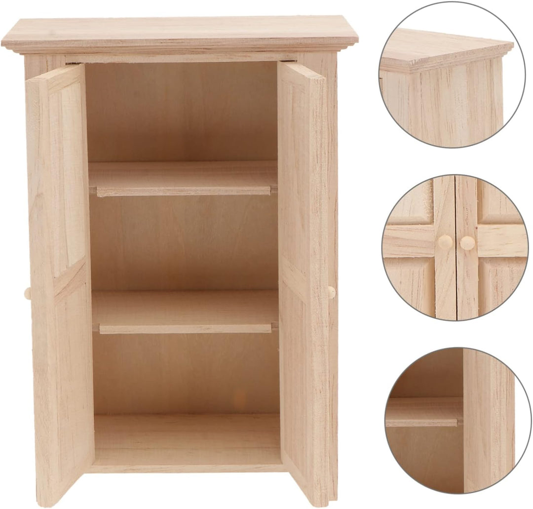 Yardwe Puppenhaus Kleiderschrank Holz, 11.3 x 5.6 x 16.6 cm, Synthetischem Material, Miniatur MöBel