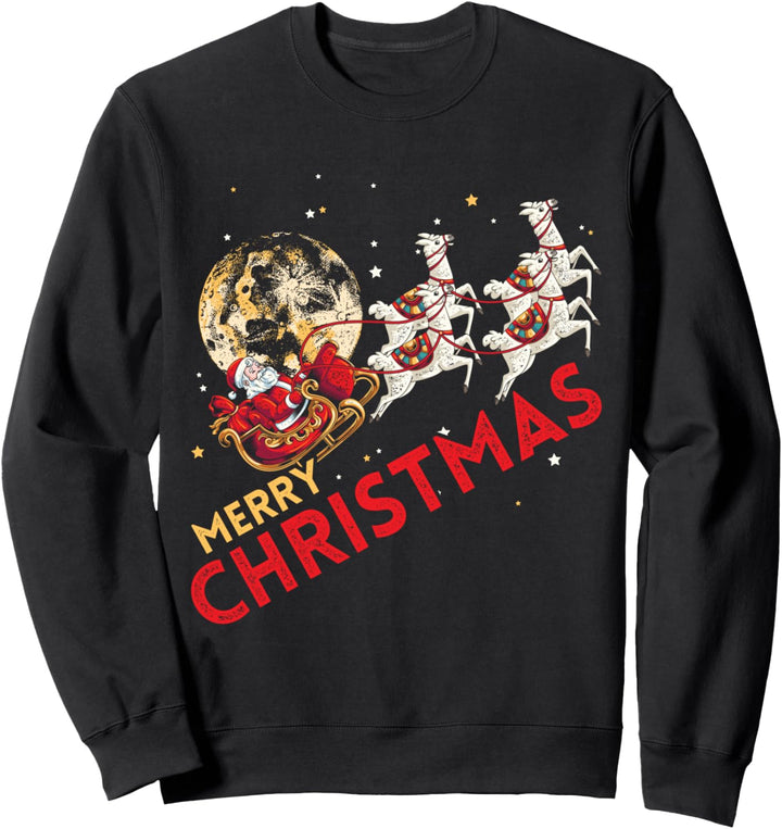 Christmas Rentier Schlitten Frohe Weihnachten Weihnachtsmann Sweatshirt