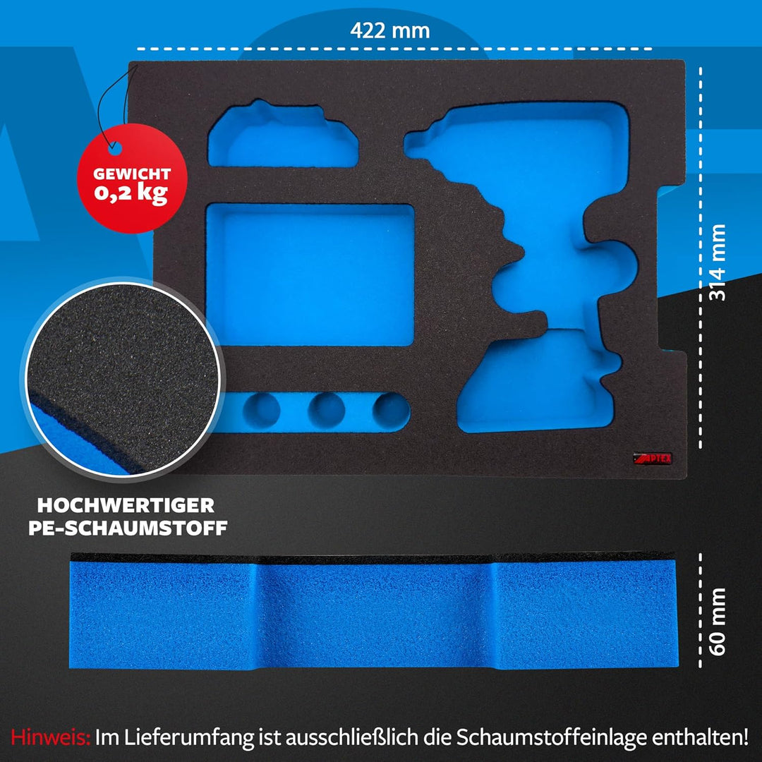APTEX Schaumeinlage für Bosch Akku-Schlagschrauber GDS 18V-450 HC – Polstereinlage &amp; Schaumstoffpols