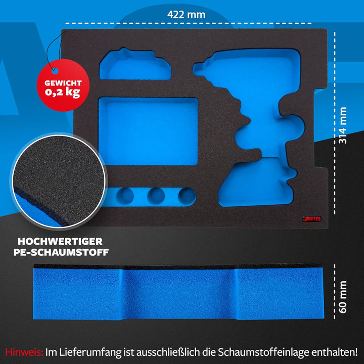APTEX Schaumeinlage für Bosch Akku-Schlagschrauber GDS 18V-450 HC – Polstereinlage &amp; Schaumstoffpols