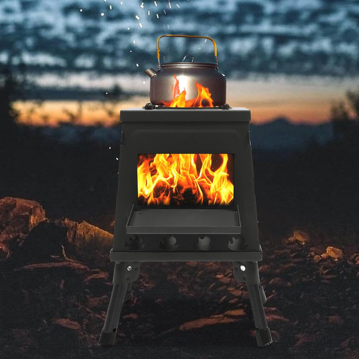 Outdoor Campingzelt Holzofen, Zeltkocher Ofen Kocher, Camping Zelt Herd Stove, Faltbarer Ofen, Terra