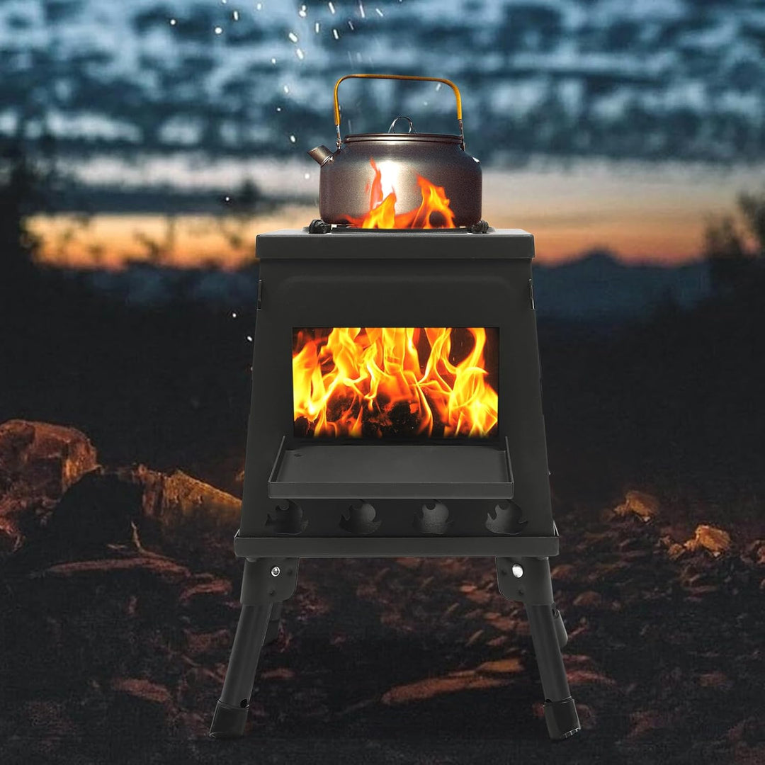 Zeltofen Holzofen Outdoor mit Rohr Mini Campingofen Terrassenofen Kleiner Holzofen für Camping und W
